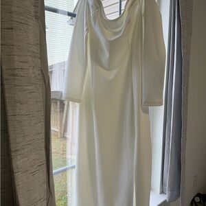 Lulu's Classic Cream Long Sleeve Dress